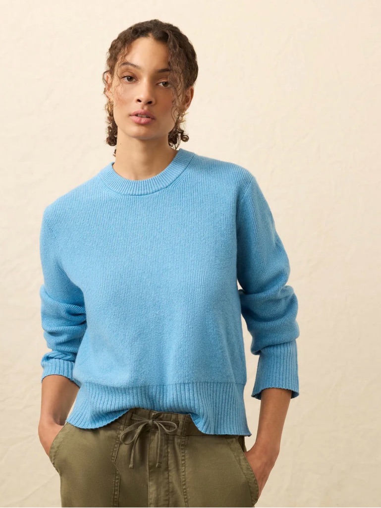 Faherty Jackson Crewneck Sweater - Iceland Blue - Large